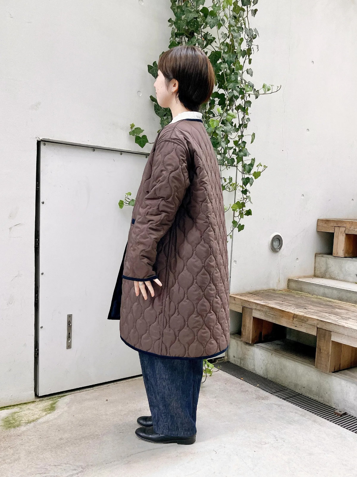 154cm ネイビー着用スタイル