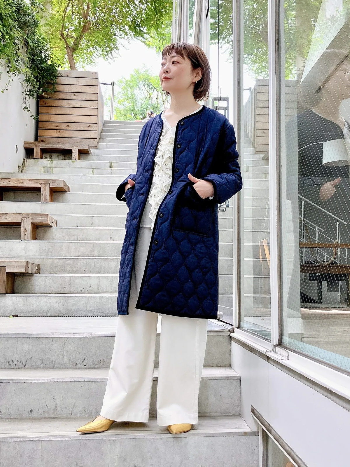 154cm ネイビー着用スタイル
