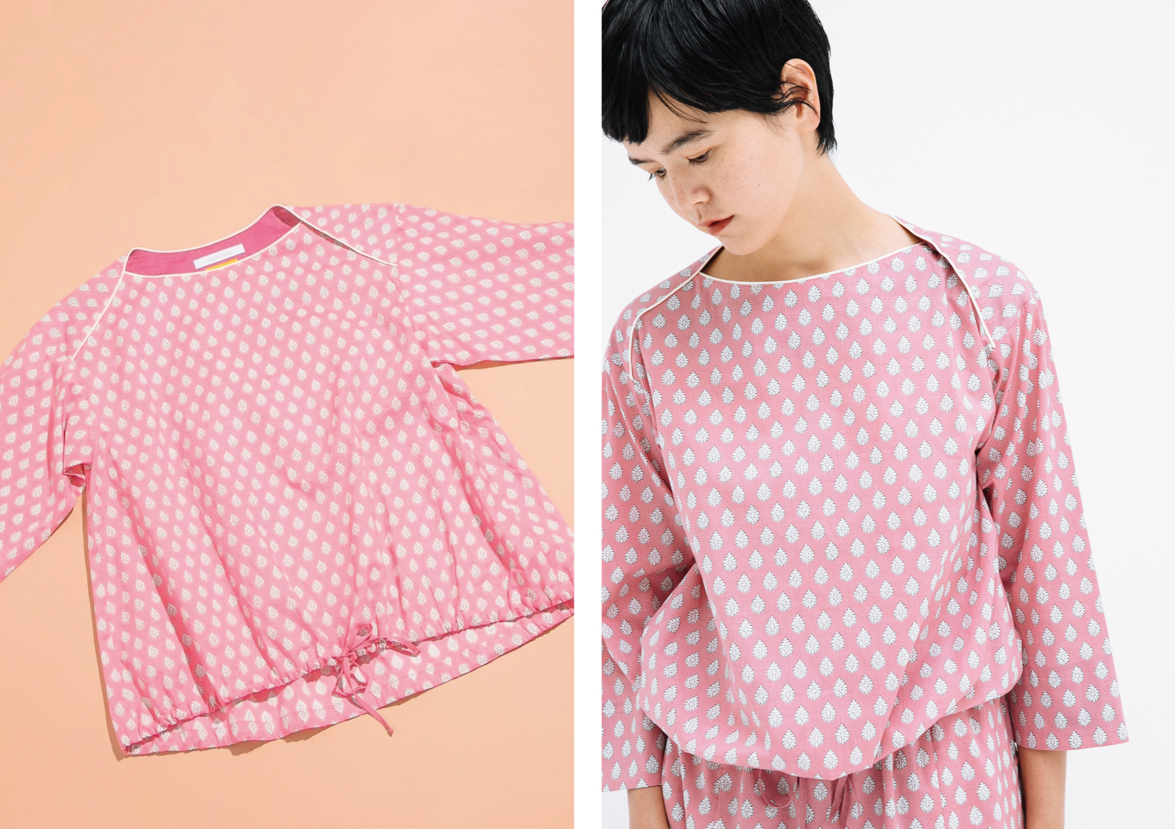 les OLIVADES pour Pont de Chalons レゾリヴァード  ポンデシャロン MAZAN パイピングブラウス