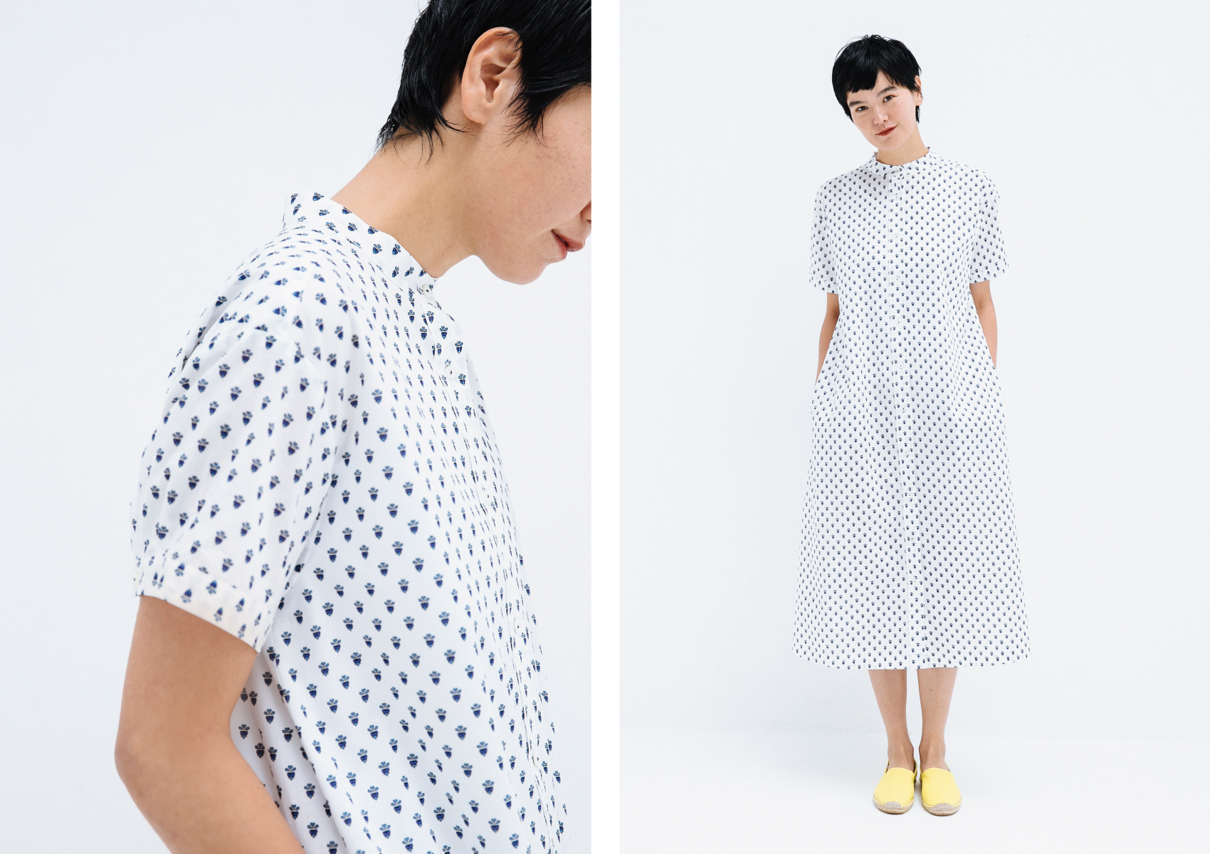 lesOLIVADES（レゾリヴァード ）BONIS スタンドカラーワンピース