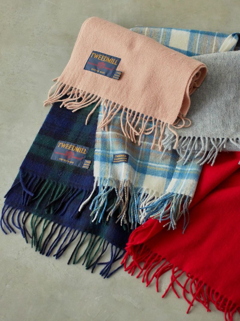 TWEEDMILL＞ラムウール無地マフラー/LAMBWOOL SCARF ROLLED