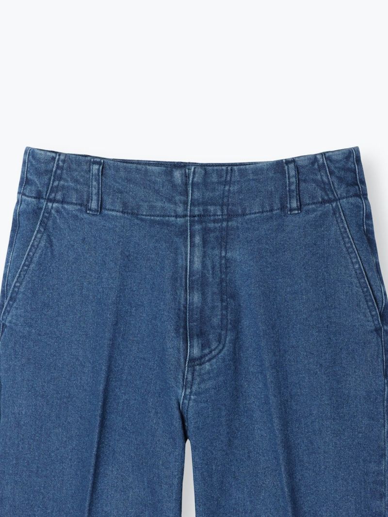 10OZストレッチデニムセンタープレスパンツ PONT DE CHALONS