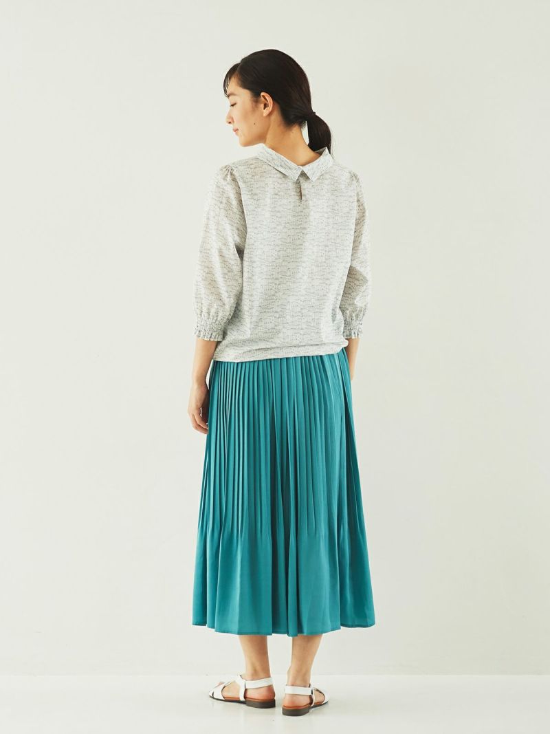 sosotto✕LIBERTY　折り返し衿ブラウス　七分袖　ヨット　マリン sosotto✕LIBERTY 折り返し衿ブラウス 七分袖 ヨット マリン