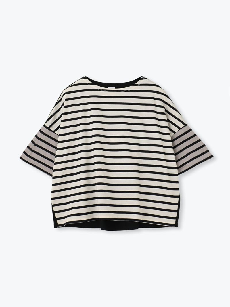Pont de Chalons (ポンデシャロン) | クレイジーボーダーT (オフホワイトxトープ/ネイビーxベージュ) | トップス Tシャツ カットソー 半袖 Pont de Chalons (ポンデシャロン) | クレイジーボーダーT (オフ