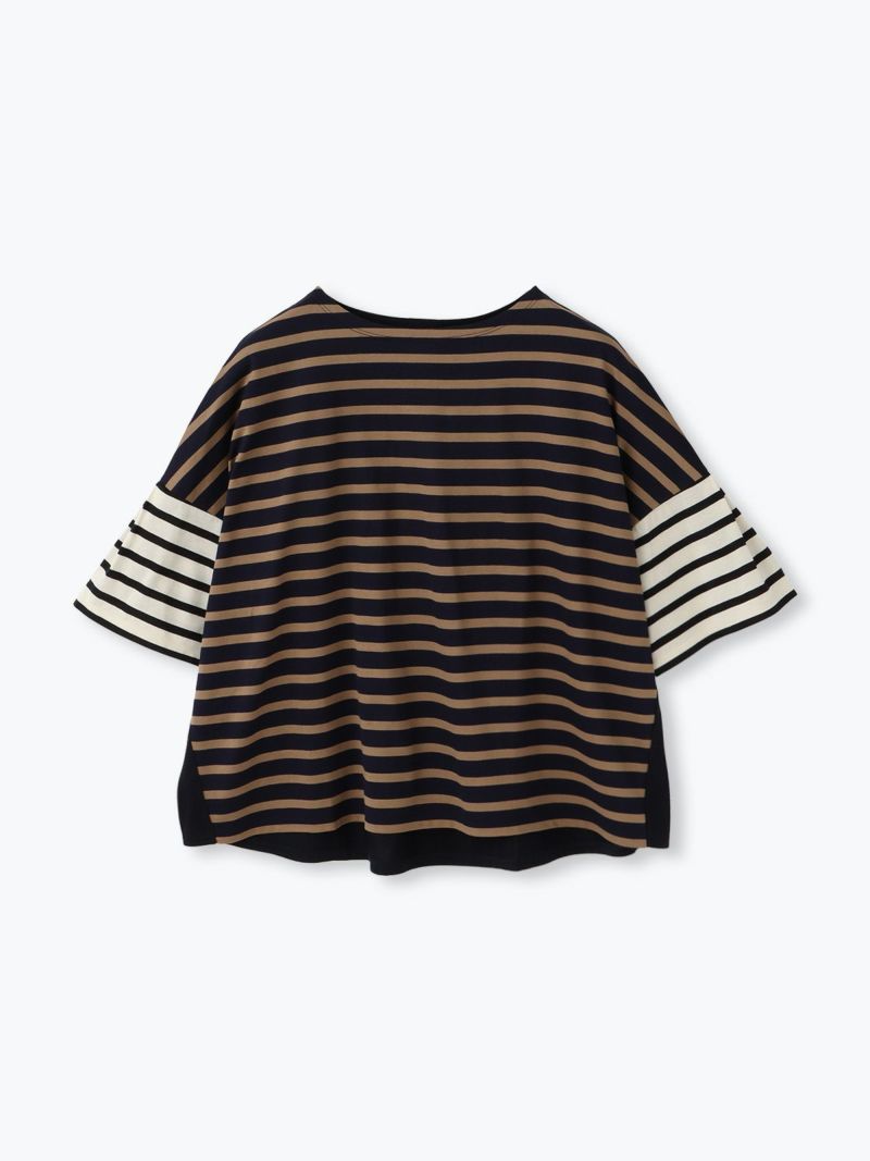 Pont de Chalons (ポンデシャロン) | クレイジーボーダーT (オフホワイトxトープ/ネイビーxベージュ) | トップス Tシャツ カットソー 半袖 Pont de Chalons (ポンデシャロン) | クレイジーボーダーT (オフ