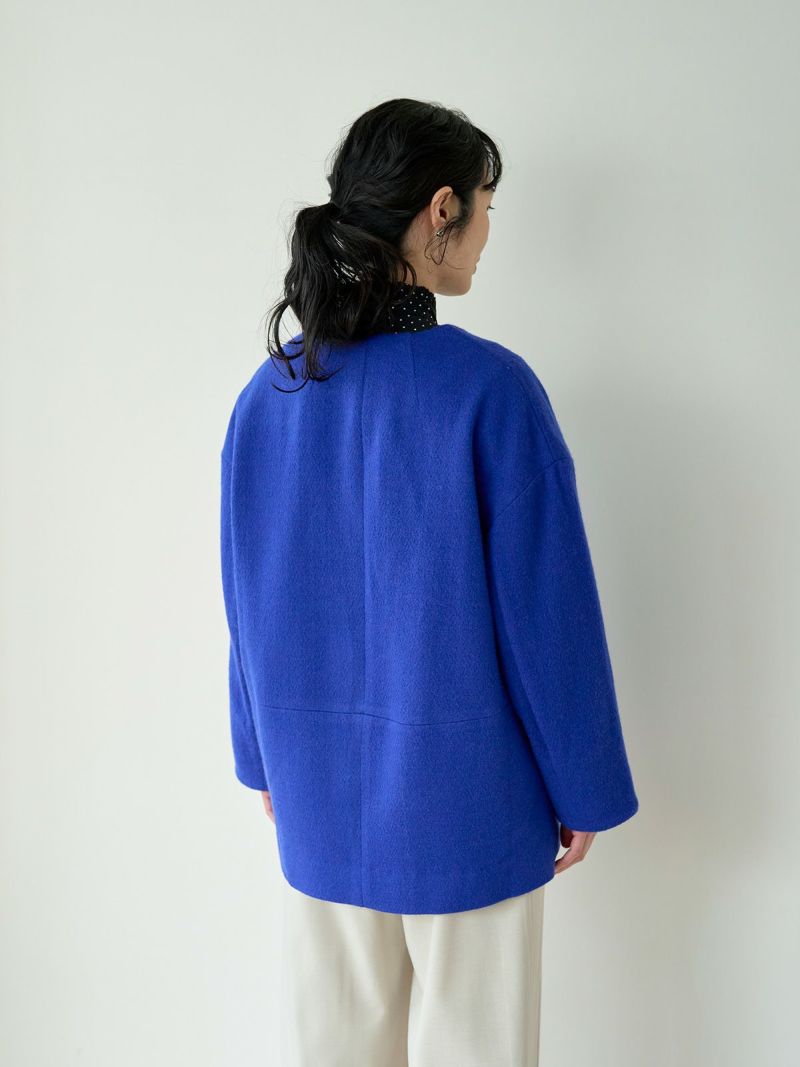 ラスト1点 グレー ブルー】裏付ニットジャケット PONT DE