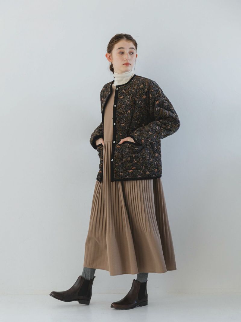ツイルジョーゼット消しプリーツノースリーブワンピース sosotto