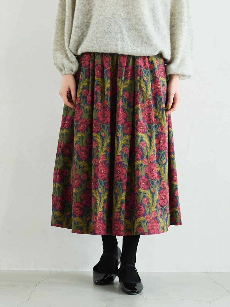 ハンドメイドリバティタナローンギャザースカート ハンドメイド