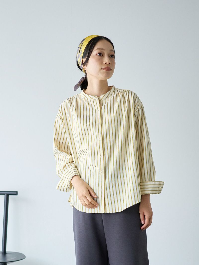 PONT DE CHALONS ポンデシャロン 刺繡ボタンシャツ バンドカラー 新柄登場】バンドカラー刺繍ボタンシャツ PONT DE CHALONS