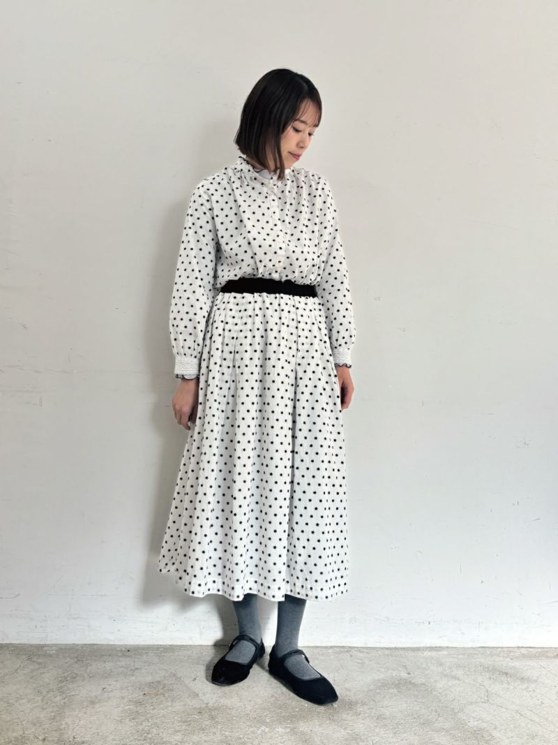刺繍タックギャザースカート PONT DE CHALONS ポンデシャロン