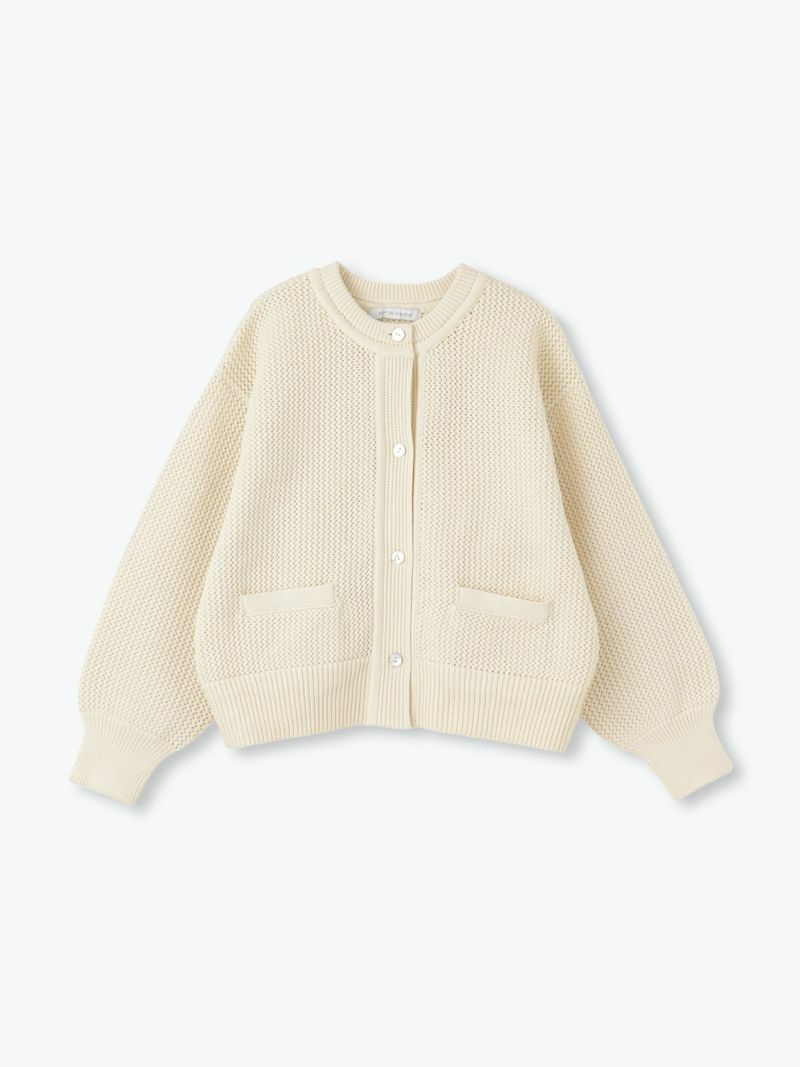 【SALE セール】Pont de Chalons (ポンデシャロン) | 洗えるミドル丈カーデ (off white) | トップス カーディガン シンプル Pont de Chalons ポンデシャロン ニット カーディガン TWEED