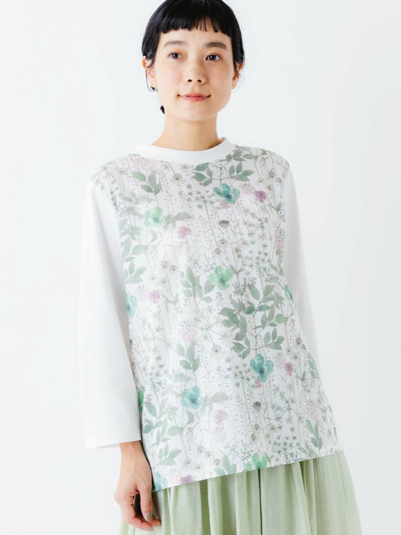 ラスト1点】32/2天竺前身頃LIBERTY7分袖 sosotto ソソット