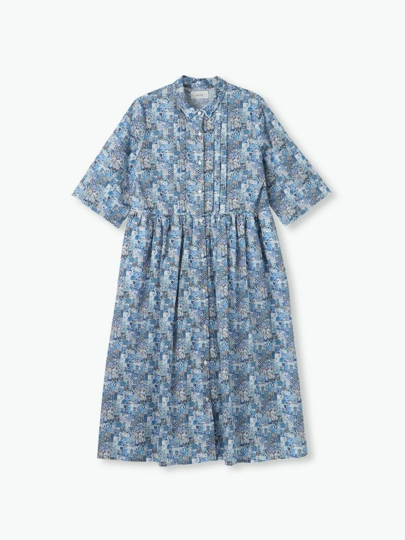 sosottoリバティ チビ衿 ピンタック 前開き ワンピース LIBERTYPRINTチビ衿ピンタック前開きワンピース sosotto