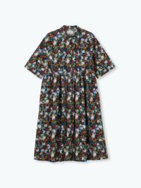 ラスト1点 パープル】LIBERTYPRINTチビ衿ピンタック前開き