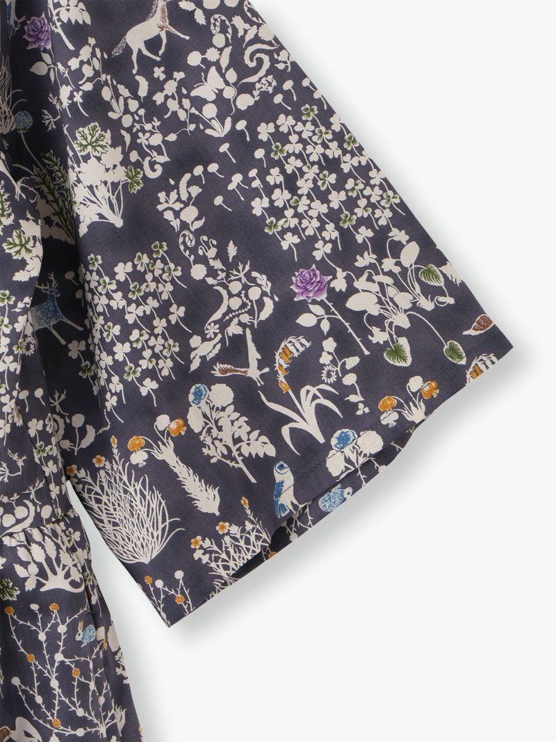 LIBERTYPRINTチビ衿ピンタック前開きワンピース sosotto