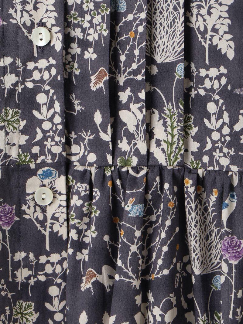 LIBERTYPRINTチビ衿ピンタック前開きワンピース sosotto