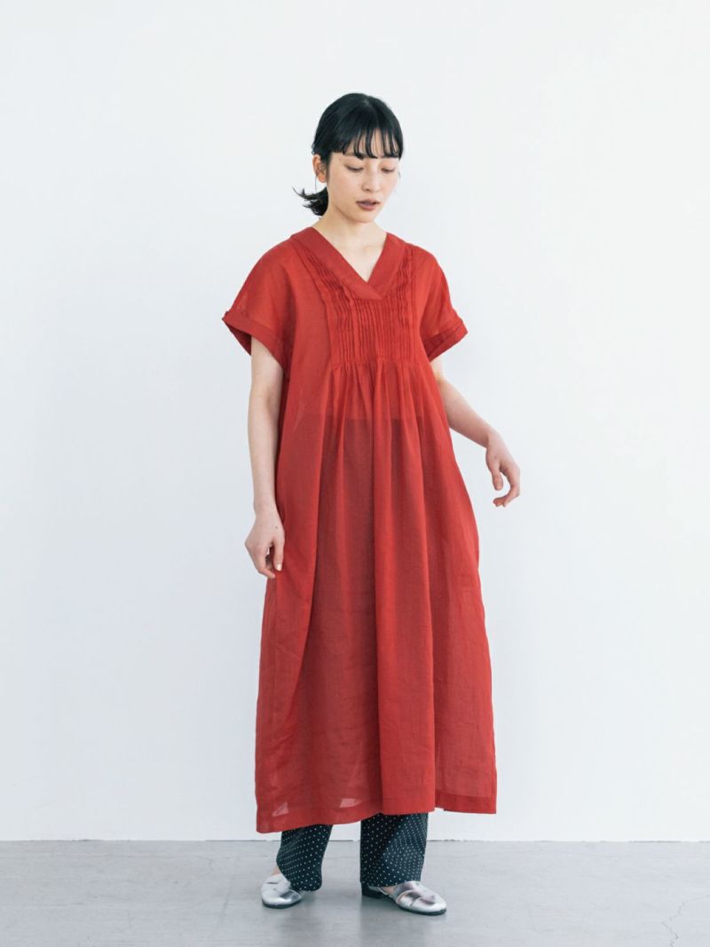 ポンデシャロン　ワンピース Pont de Chalons ( ポンデシャロン )リーフプリントワンピース