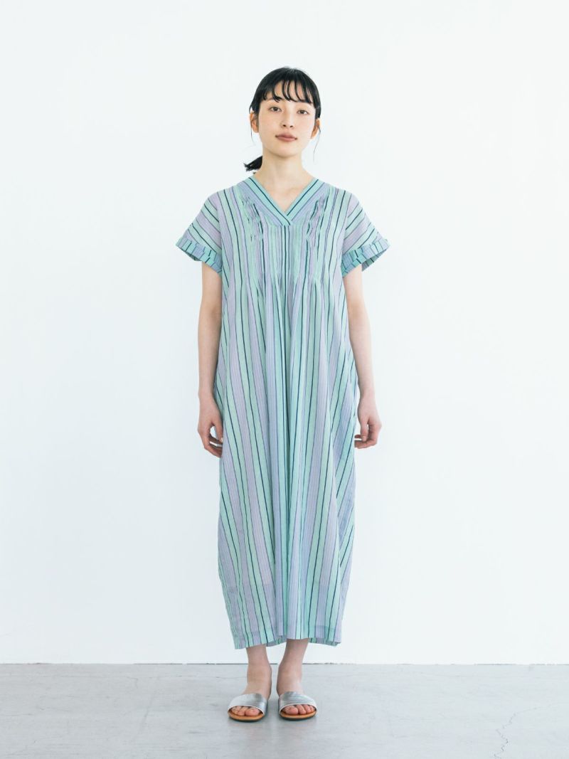 トランゼットストライプ/無地ワンピース（ペチコート付） PONT