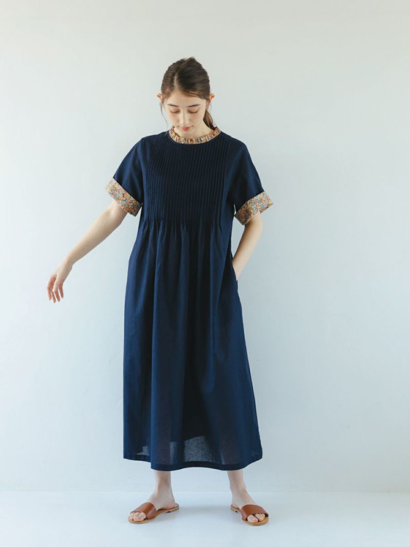 【再入荷】半袖 カジュアル フリル ワンピース FREAK'S STORE ワンピース 裾フリル ピグメントワンピース/T