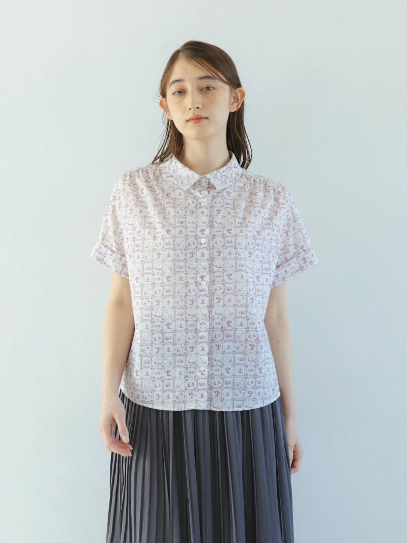 ラスト1点】LIBERTYPRINTギャザーブラウス sosotto ソソット