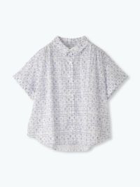 新品 ポンデシャロンリネンliberty袖折り返し半袖ブラウス sosotto 新品 ポンデシャロンリネンliberty袖折り返し半袖ブラウス