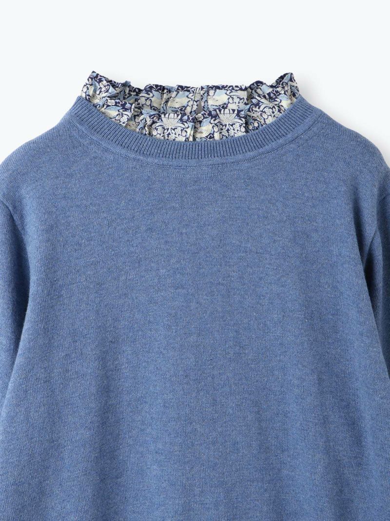コットンカシミヤLIBERTYフリルカラープルオーバー sosotto ソソット