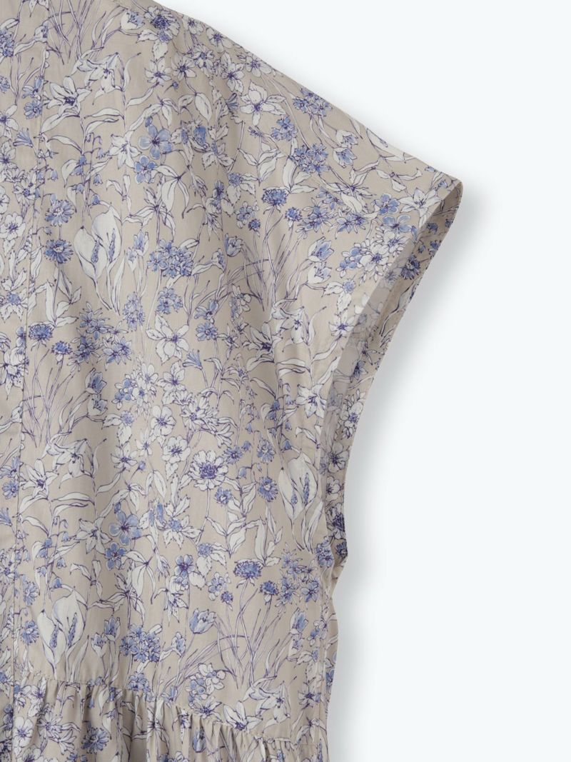 LIBERTYタナローン胸切替フレンチシャツワンピース sosotto