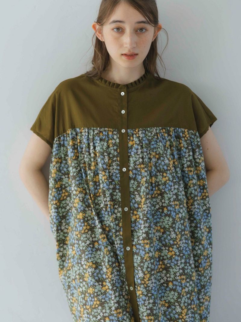 LIBERTY*60ローンヨーク切替タックフリルフレンチワンピース