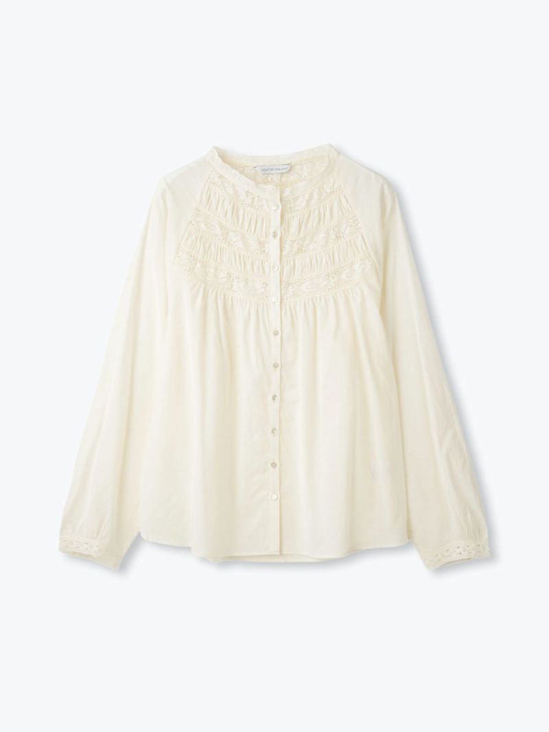 ドット ラスト1点】NEW ラウンドレースブラウス PONT DE CHALONS