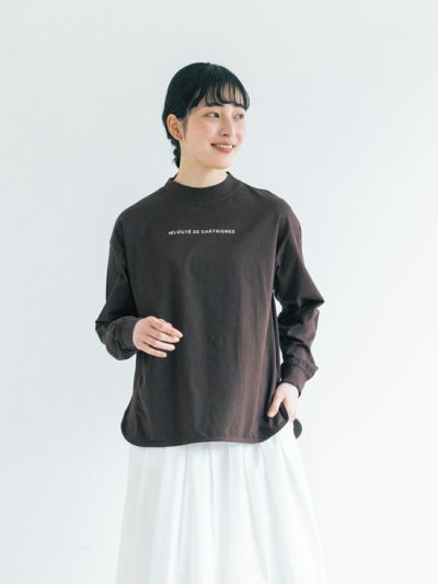 PICONE ストーン刺繍 ロングTシャツ ブラウン M PICONE ストーン刺繍 ロングTシャツ ブラウン M