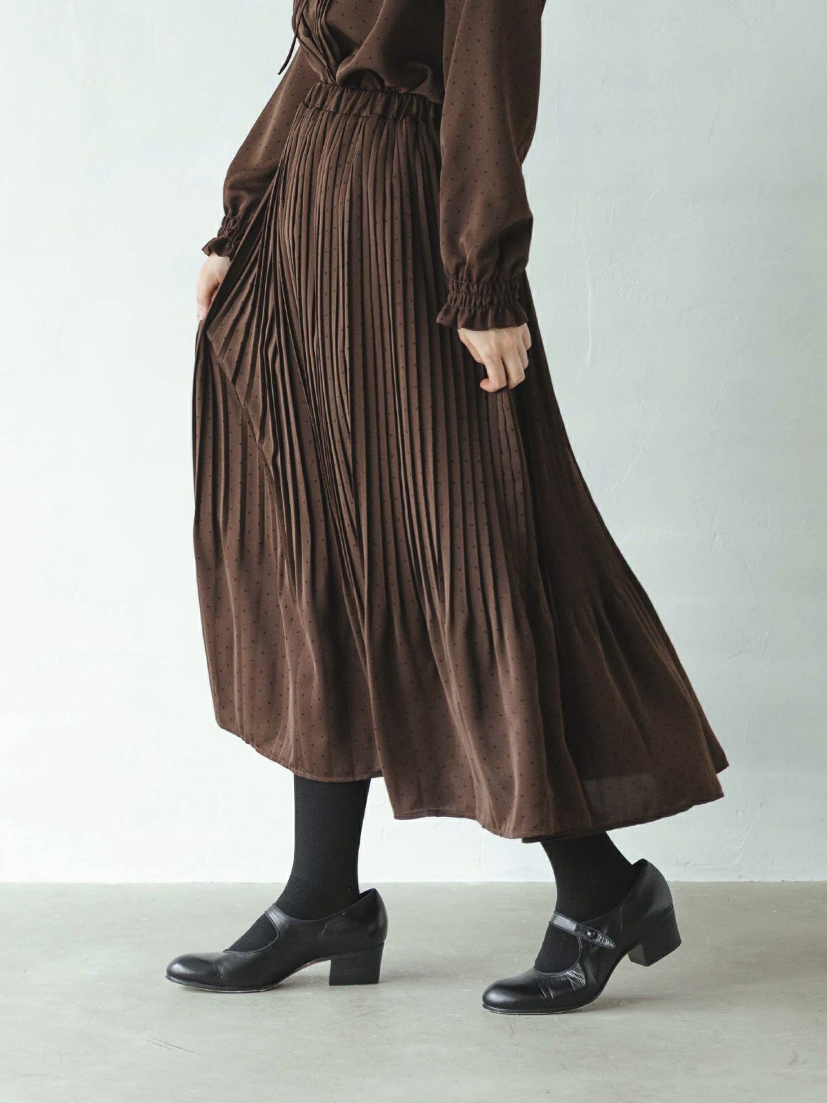 ブラック ラスト1】DOT消しプリーツスカート sosotto ソソット | PONT