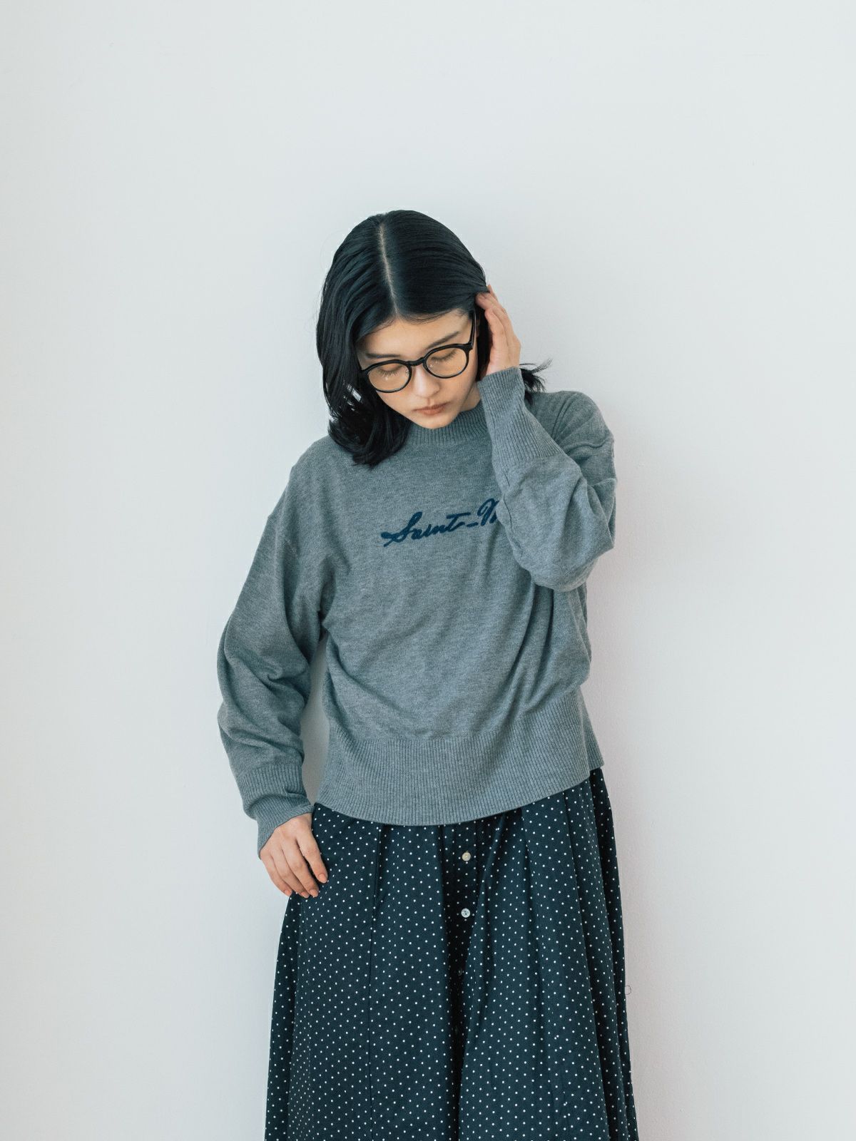 saint-malo刺繍ニットプルオーバー PONT DE CHALONS ポンデシャロン