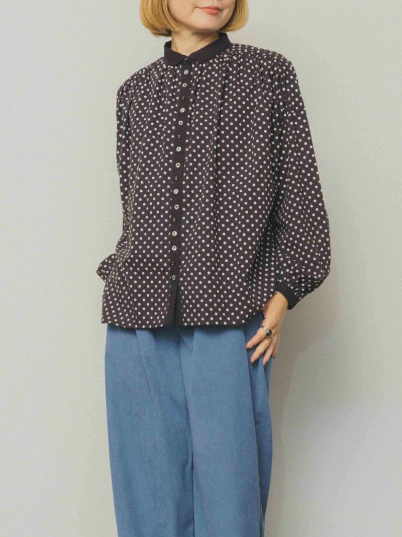 ミックスボタンブラウス PONT DE CHALONS ポンデシャロン | PONT DE