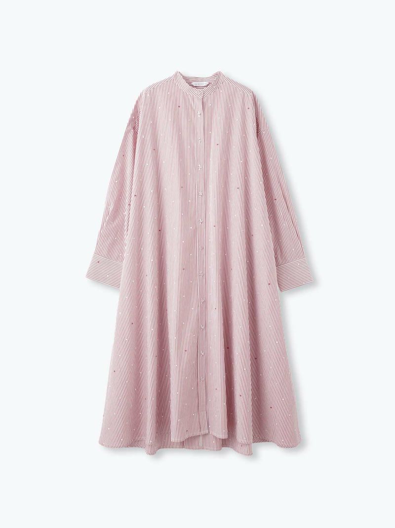 ドットハート刺繡フレアワンピース PONT DE CHALONS ポンデ