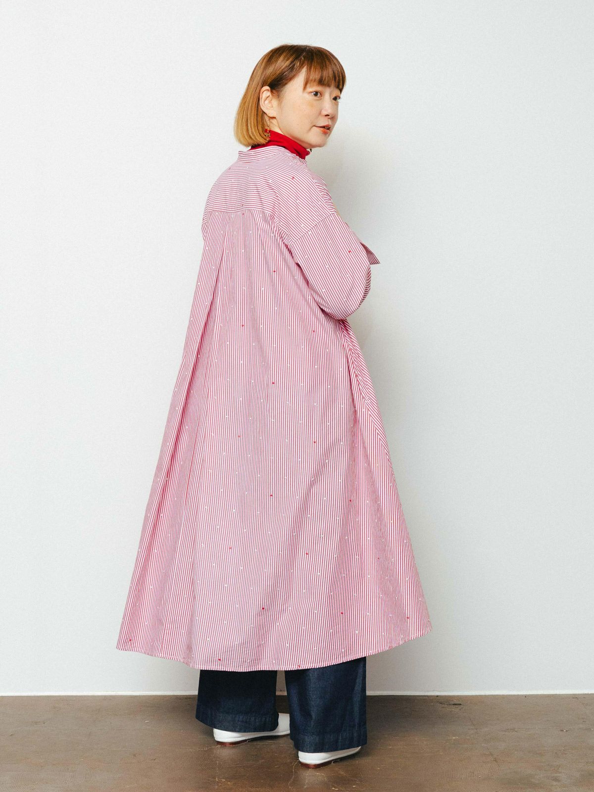 ドットハート刺繡フレアワンピース PONT DE CHALONS ポンデ