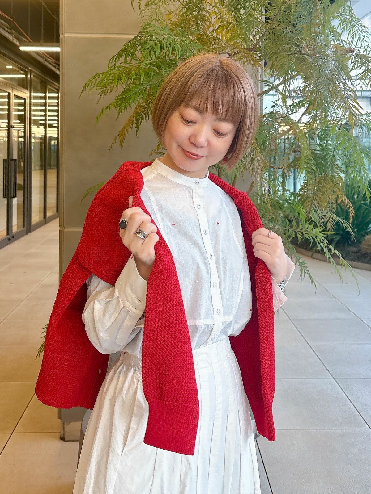 マイラン コットン 刺繍 ベルト付き ロングカーディガン ガウン ワンピース 白 lum-sy13-3.jpg